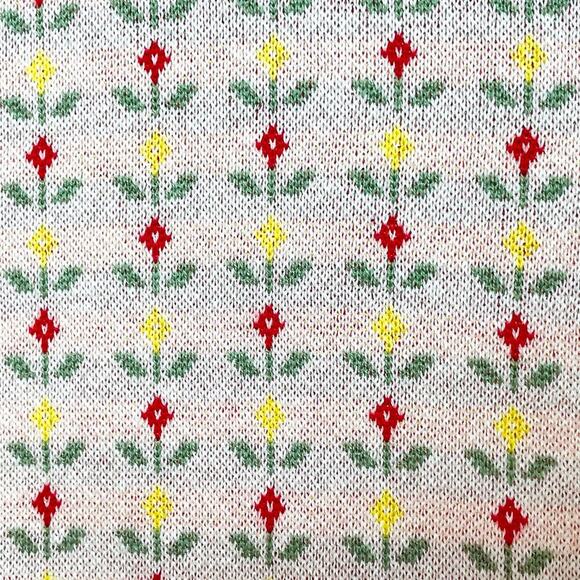 ModCloth In the Details Cream Short Sleeve Floral Sweater Top Women’s Large - Picture 3 of 8